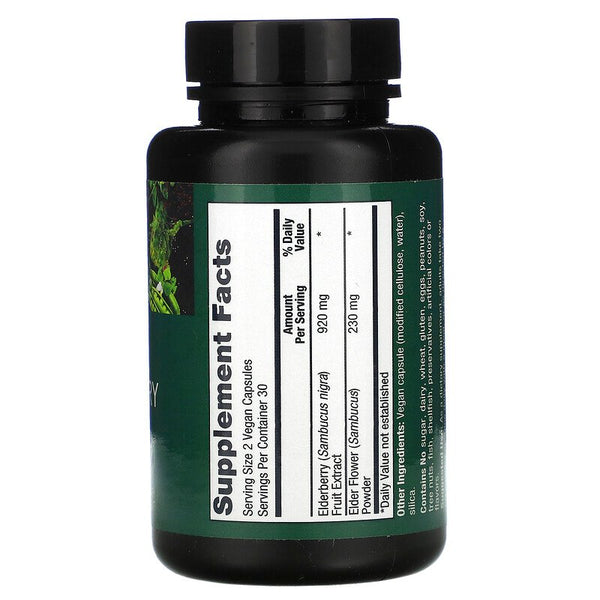 PlantFusion, Vegan Black Elderberry, 1,150 mg, 60 Vegan Capsules (Vegan)