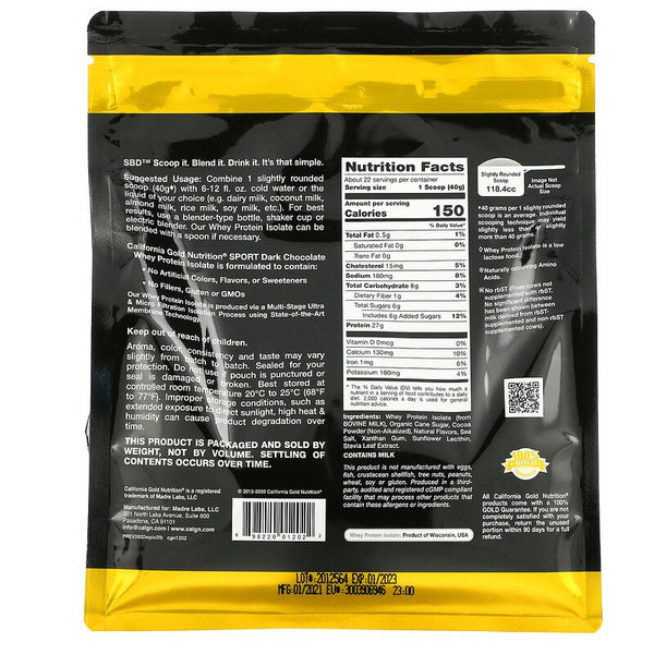California Gold Nutrition, 100% Whey Protein Isolate, 2 lbs (907 g)