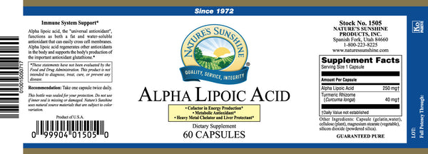 Alpha Lipoic Acid (60 Caps)
