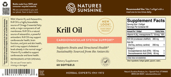 Krill Oil with K2 (60  softgel caps)*