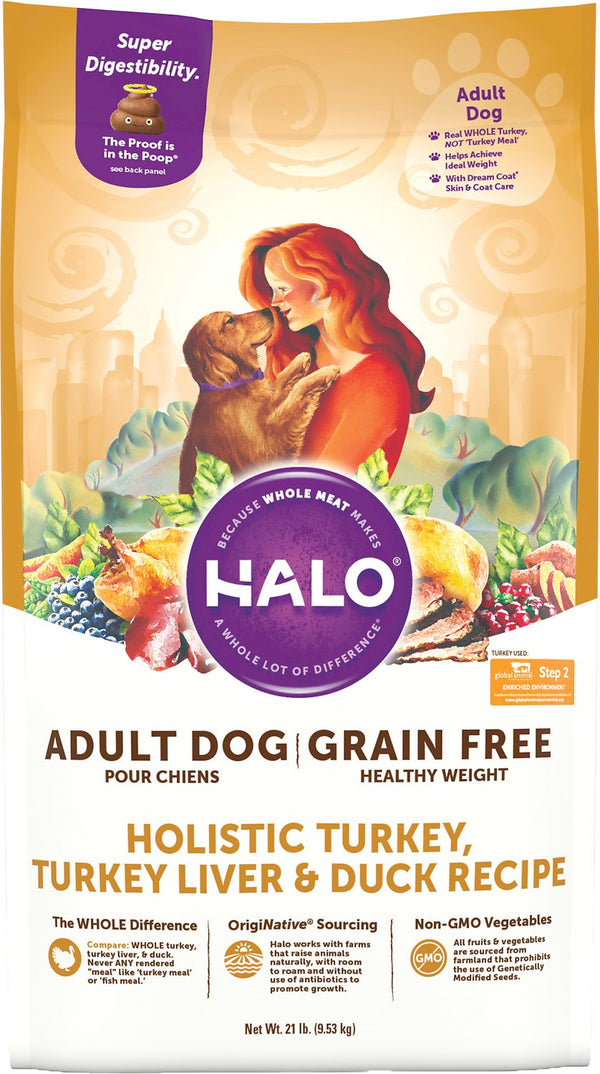 Halo Holistic Healthy Weight Grain-Free Turkey, Turkey Liver & Duck Recipe Dry Dog Food