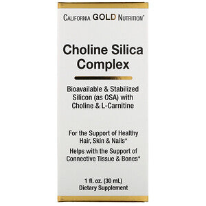 California Gold Nutrition, Choline Silica Complex, Bioavailable Collagen Support for Hair, Skin & Nails