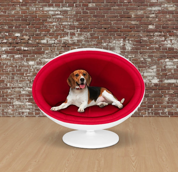 Sweet Barks Modern Fiberglass Ball Chair Elevated Dog & Cat Bed