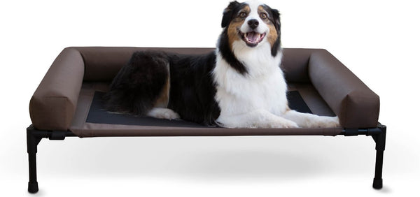 K&H Pet Products Original Bolster Elevated Dog Bed, Chocolate