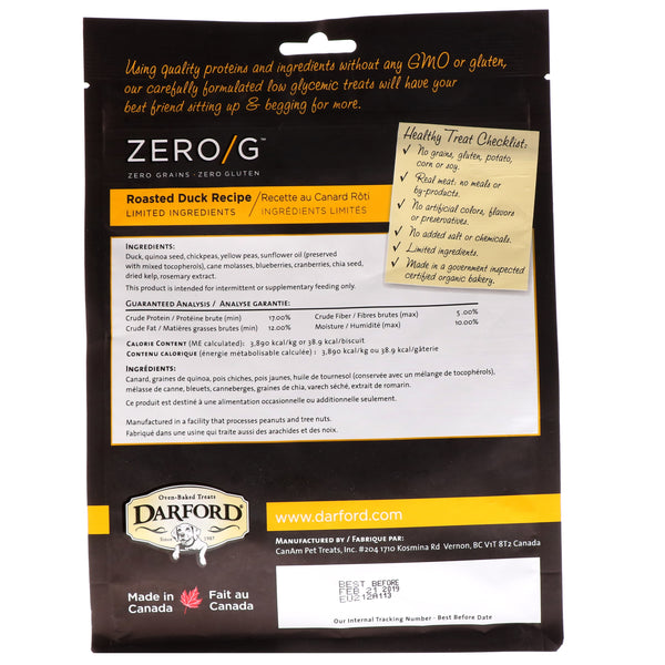 Darford, Zero/G, Oven Baked, All Natural, Treats For Dogs, Roasted Lamb Recipe, 12 oz (340 g)
