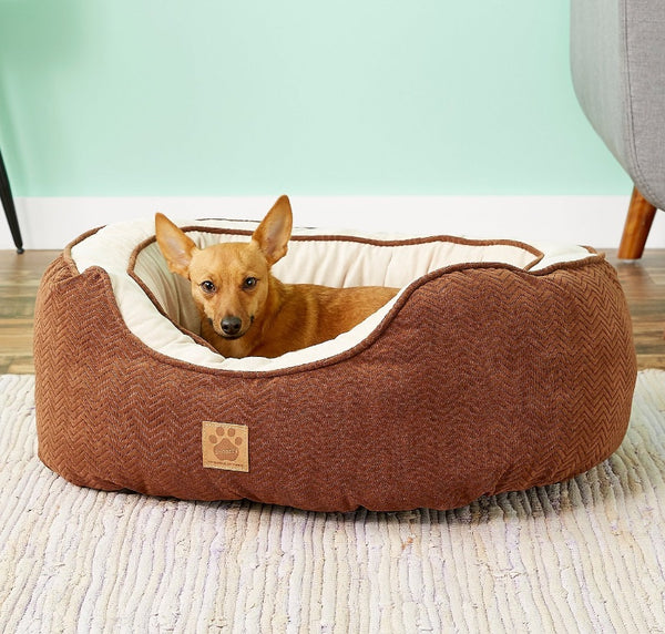 Precision Pet Products Gusset Daydreamer Bolster Cat & Dog Bed, Chocolate