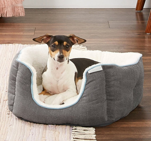 Frisco Square Deep Bolster Dog Bed, Gray, X-Small