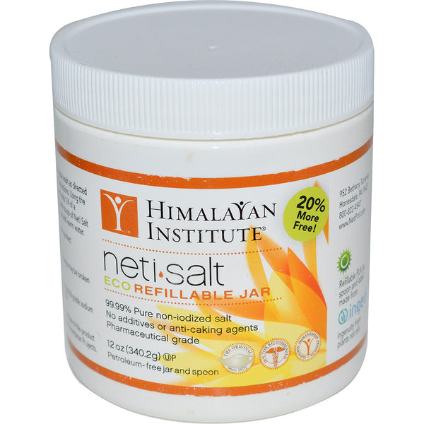 Himalayan Institute, Neti•Salt, Eco Refillable Jar, 12 oz (340.2 g)