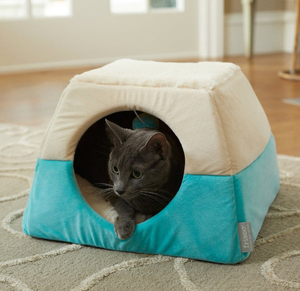 Frisco Trapezoid Cave Covered Cat & Dog Bed
