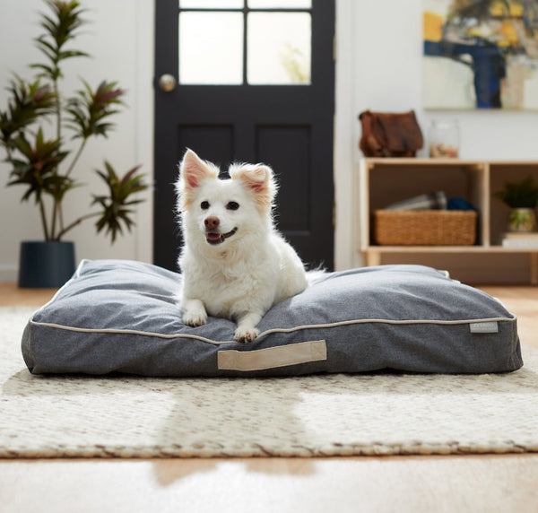Frisco Chambray Pillow Dog Bed w/Removable Cover
