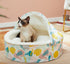Frisco Hooded Zipper Cat & Dog Covered Bed, Tropical