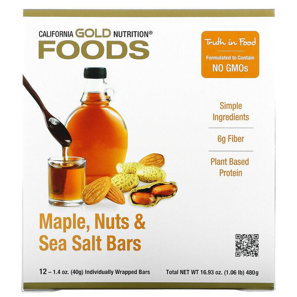 California Gold Nutrition, Foods, 12 Bars, 1.4 oz (40 g) Each