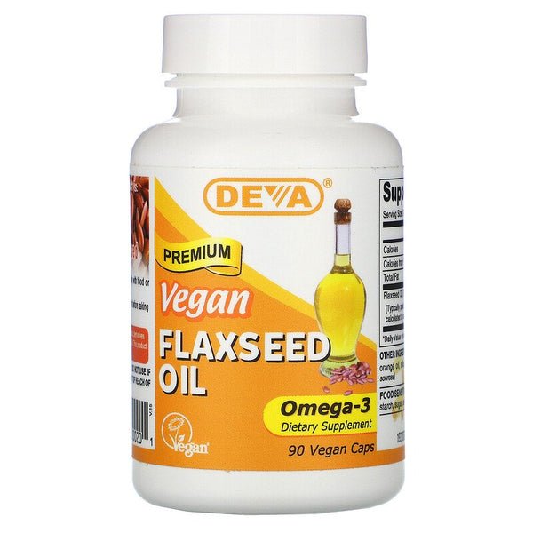 Deva, Premium Vegan Flaxseed Oil, 90 Vegan Caps (Vegan)