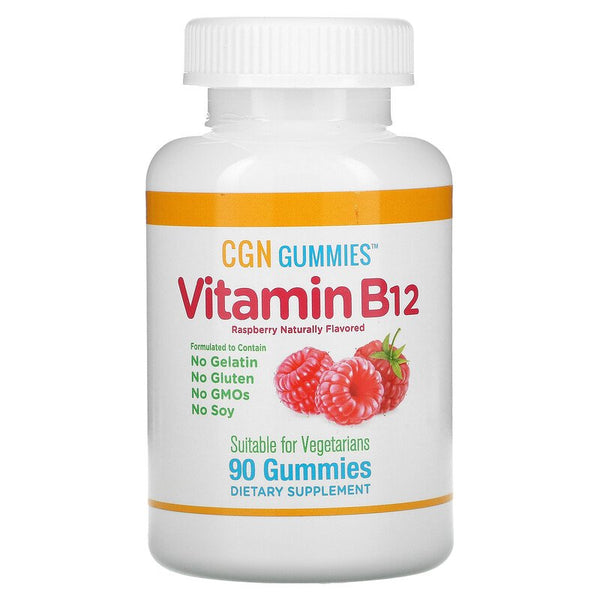 California Gold Nutrition, Vitamin B12, Raspberry, 90 Gummies