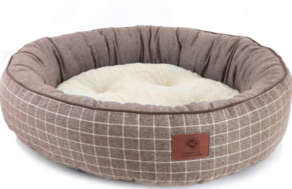 American Kennel Club Deluxe Plaid Bolster Dog Bed, X-Large
