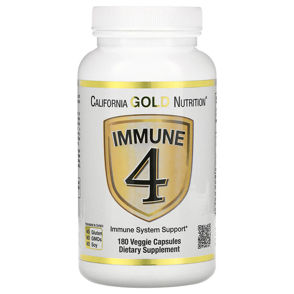 California Gold Nutrition, Immune 4, Immune System Support, 180 Veggie Capsules
