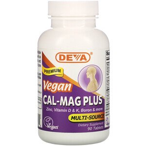 Deva, Premium Vegan Cal-Mag Plus, 90 Tablets (Vegan)