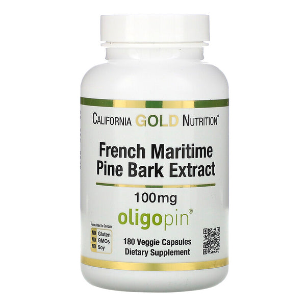 California Gold Nutrition, French Maritime Pine Bark Extract, Oligopin, Antioxidant Polyphenol, 100 mg, Veggie Capsules