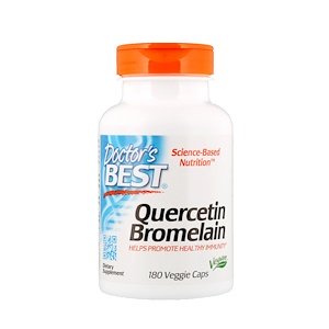 Doctor's Best, Quercetin Bromelain, 180 Veggie Caps