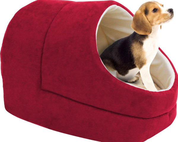 Jespet Cave Covered Cat & Dog Bed