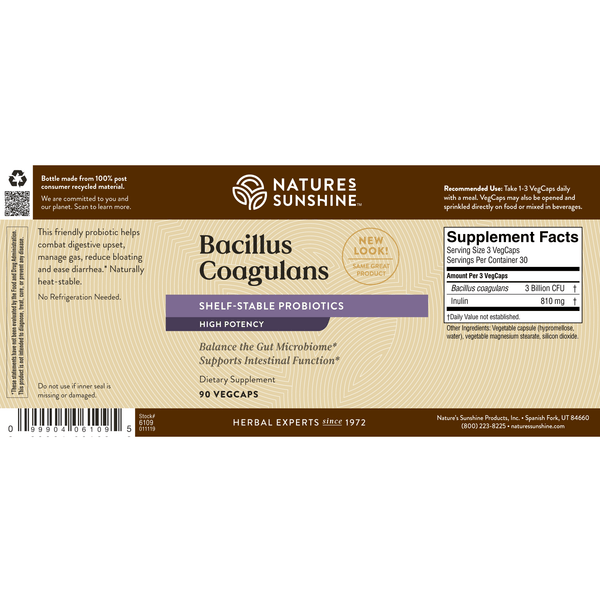 Bacillus Coagulans Probiotics, NutriBiome (90 Caps)