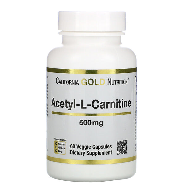 California Gold Nutrition, Acetyl-L-Carnitine, 500 mg, 60 Veggie Capsules
