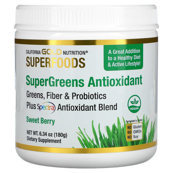 California Gold Nutrition, SUPERFOODS - Supergreens Antioxidant, Greens, Fiber & Probiotics