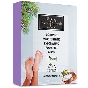Coconut Foot Peel Mask – Helps Remove Callus & Repair Cracked Heels by Karma Organic – For Men & Women [2 Pack]