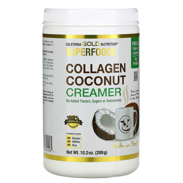 California Gold Nutrition, Superfoods, Collagen Coconut Creamer Powder, Unsweetened