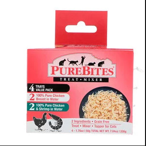 Pure Bites, Treat Mixer, For Cats, 2 Chicken & Shrimp, 4 Pack, 1.76 oz (50 g) Each
