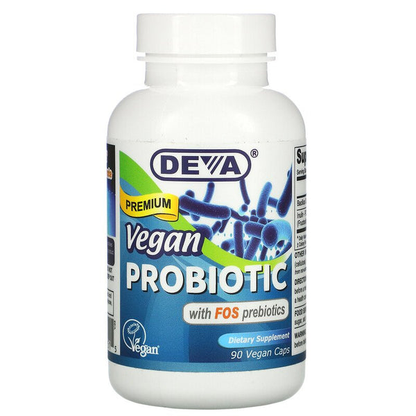 Deva, Premium Vegan Probiotic with FOS Prebiotic, 90 Vegan Caps (Vegan)