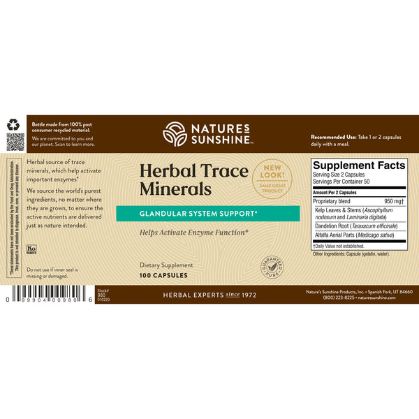 Herbal Trace Minerals  (100 caps)*
