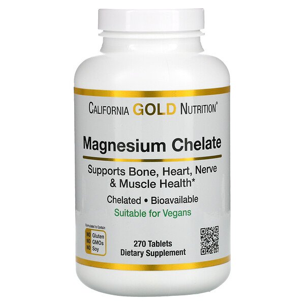 California Gold Nutrition, Magnesium Chelate, 210 mg, Tablets
