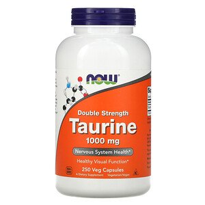Now Foods, Taurine, Double Strength, 1,000 mg, 250 Veg Capsules