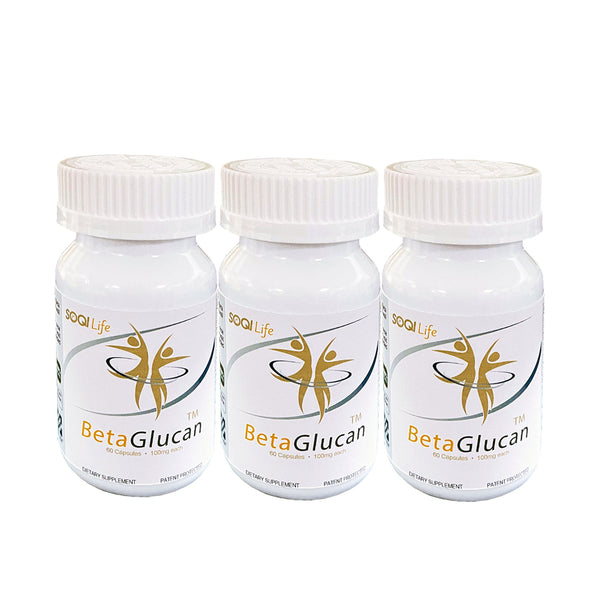 Beta Glucan(3 Bottle pack )(60 Certified All-Natural Vegetable Capsules, Dietary Supplement for the Immune System)