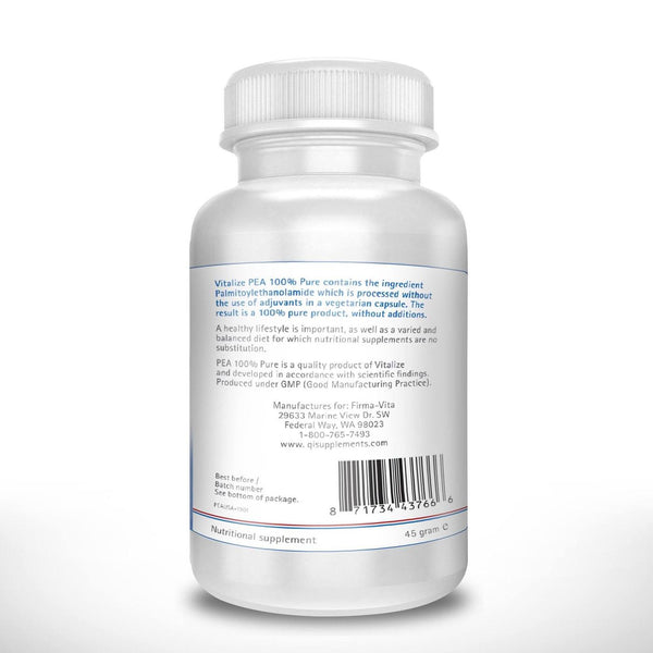 Vitalize Palmitoylethanolamide (PEA for Pain 100% PURE) - 90 Capsules 400mg P E A by Firma VIta