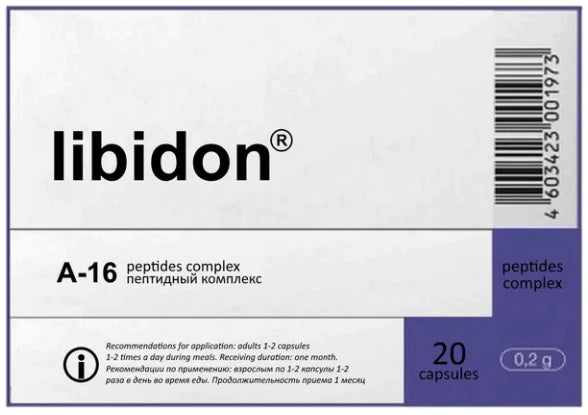 LIBIDON® - A-16 PROSTATE PEPTIDE BIOREGULATOR - 20 CAPSULES(dietary supplement with natural prostate peptides)