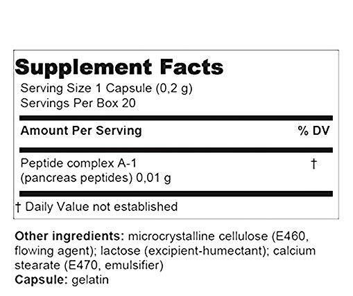 SUPREFORT A-1 - PANCREAS PEPTIDE BIOREGULATOR - 20 CAPSULES