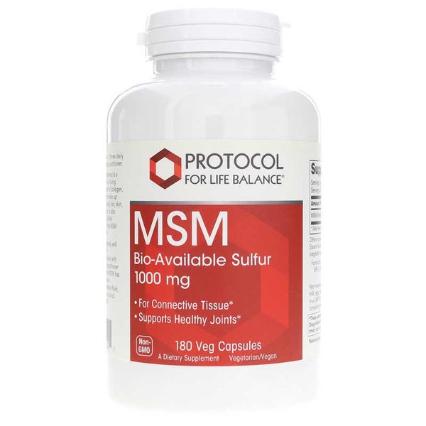 Protocol For Life Balance MSM Bio-Available Sulfur 1000 Mg 180 Veg Capsules
